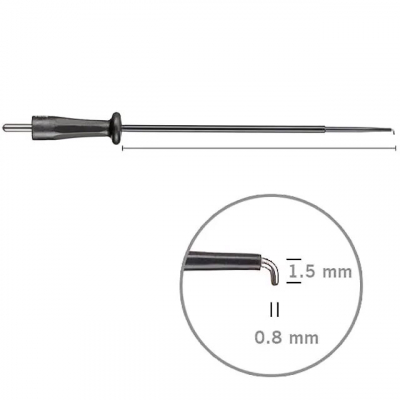 Electrodo de aguja, 90° angulado, punta 1.5 x 0.8mm