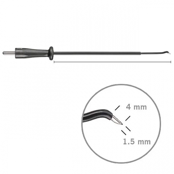 Electrodo de cuchilla, 45° angulado, punta 4 x 1.5mm